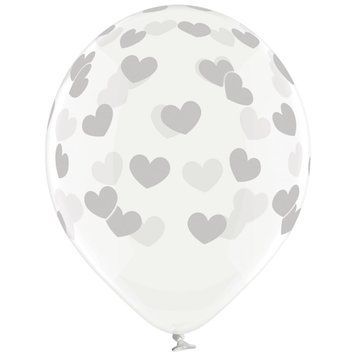 Серця великі сріблясті 30см